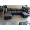 Image 1 : BRAND NEW PREMIUM RATTAN OUTDOOR 6 PIECE MODULAR SECTIONAL SOFA W/ DARK GREY CUSHIONS - RETAIL $1499