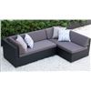 Image 1 : BRAND NEW PREMIUM SMALL L OUTDOOR SECTIONAL RETAIL $1549 W/ DARK GREY CUSHIONS AND 2 ACCENT PILLOWS 