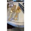 Image 3 : SILVER PLATE DISHES, CUTRON KNIFE SET, AND SERVING PIECES