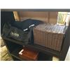 Image 1 : HUGO BOSS DUFFEL BAG AND BASKET OF ASSORTED JEWELRY, WATCH, ETC