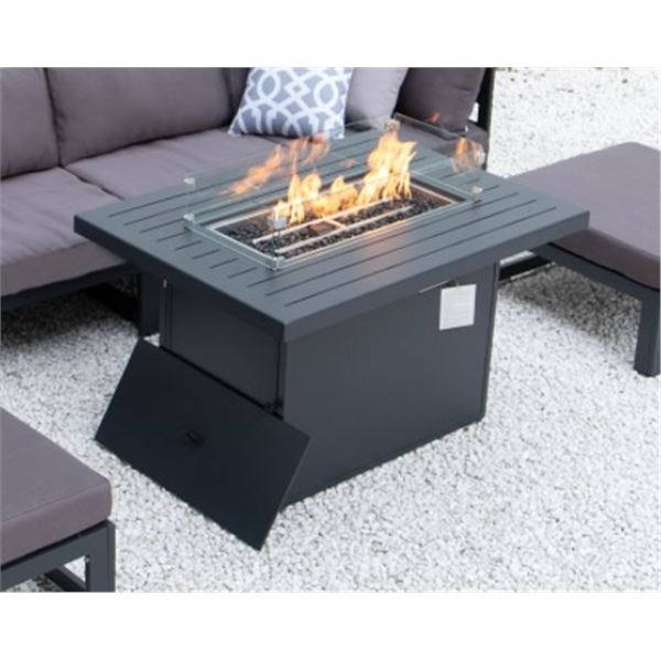 BRAND NEW SLATTED ALUMINUM FIRE TABLE 55,000 BTU -  RETAIL $1469