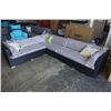 Image 1 : BRAND NEW PREMIUM OUTDOOR GIANT L SECTIONAL W/ LIGHT GREY CUSHIONS AND THROW PILLOWS - RETAIL $2349 