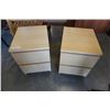 Image 9 : Two Maple two drawer nightstands