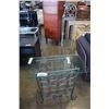 Image 1 : METAL GLASSTOP WINE RACK AND WIRE CD RACK