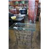 Image 2 : METAL GLASSTOP WINE RACK AND WIRE CD RACK
