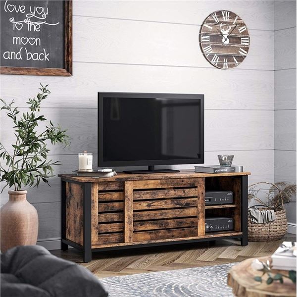 NEW MODERN SLIDING DOOR TV CONSOLE - RETAIL $299