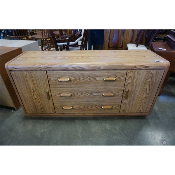 WILD ROSE 6 DRAWER OAK FINISH DRESSER