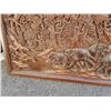 Image 2 : LARGE CARVED JUNGLE WALL ART - 59 X 27 INCHES , ELEPHANTS, MONKEYS, TIGER, TREES