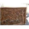 Image 4 : LARGE CARVED JUNGLE WALL ART - 59 X 27 INCHES , ELEPHANTS, MONKEYS, TIGER, TREES