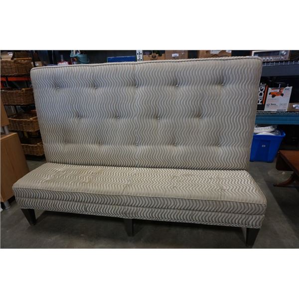 UPHOLSTERED TUFTED TALL BACK BENCH, 55 INCHES TALL