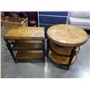 Image 1 : Matching rectangle and circle 3 tier endtables