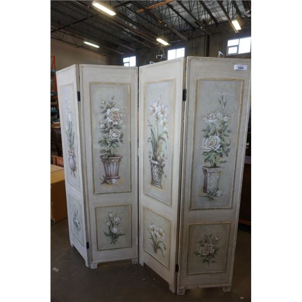 4 PANEL FLOWER ROOM DIVIDER 71 INCHES TALL