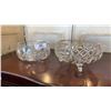 Image 1 : HEAVY PINWHEEL CRYSTAL FOOTED BOWL AND HEAVY PINWHEEL CRYSTAL BOWL