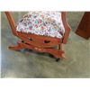 Image 4 : VINTAGE WOOD FRAMED ROLLING ROCKING CHAIR