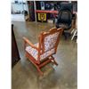 Image 7 : VINTAGE WOOD FRAMED ROLLING ROCKING CHAIR