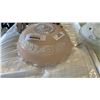 Image 2 : 2 ANTIQUE EMBOSSED GLASS LIGHT FIXTURES