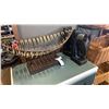 Image 1 : WOOD HORSE BOOKENDS AND METAL BOAT CENTERPIECE BOWL