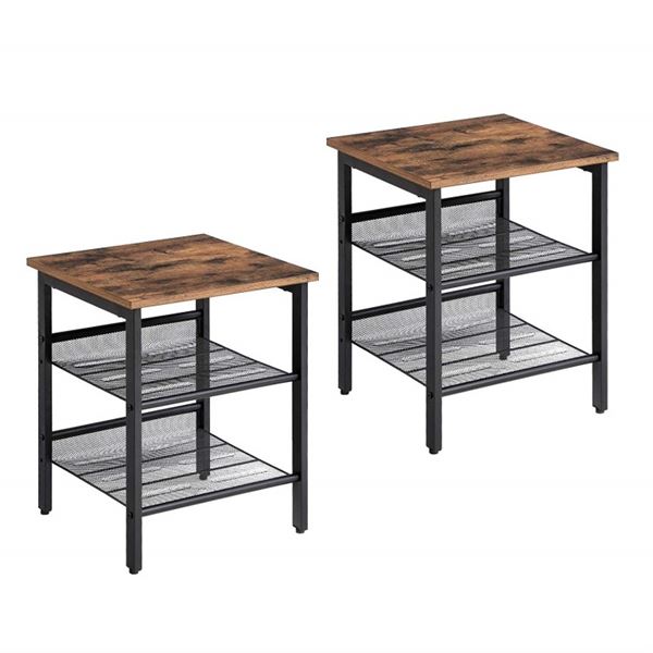 BRAND NEW PAIR OF MODERN INDUSTRIAL END TABLES RETAIL $189