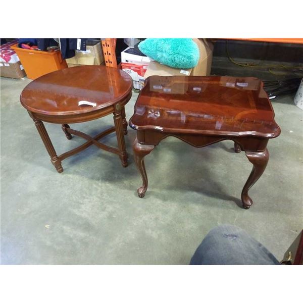 2 MAHOGANY FINISH ENDTABLES