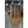 Image 1 : GLASS DOOR DISPLAY CABINET 81 INCHES TALL 41.5 INCHES WIDE, 14 INCHES DEEP