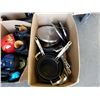 Image 2 : 3 boxes of pans, sporting goods and camp supplies