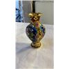 Image 2 : CLOISONNE VASE, ENAMELED JEWELRY BOX AND EROTIC MINI MUG SET