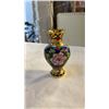 Image 3 : CLOISONNE VASE, ENAMELED JEWELRY BOX AND EROTIC MINI MUG SET