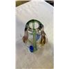 Image 3 : COPPER VASE AND ART GLASS VASE - CHIPPED