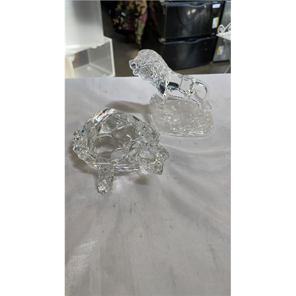 CRYSTAL D ARQUES TURTLE AND CRYSTAL LION