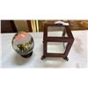 Image 2 : BEVELLED GLASS DISPLAY CASE AND OSTRICH EGG ART