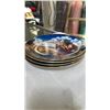Image 8 : FIRST NATIONS GLASS ART LIDDED BOX, PEWTER SPOON, COLLECTOR PLATES, FIGURE