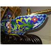 Image 26 : Chinese cloisonne egyptian king tut sarcophagi boat with carved base