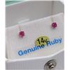 Image 2 : White Gold & Genuine Ruby Stud Earrings