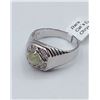 Image 3 : Sterling Silver Genuine Cat's Eye & Cubic Zirconia Ring