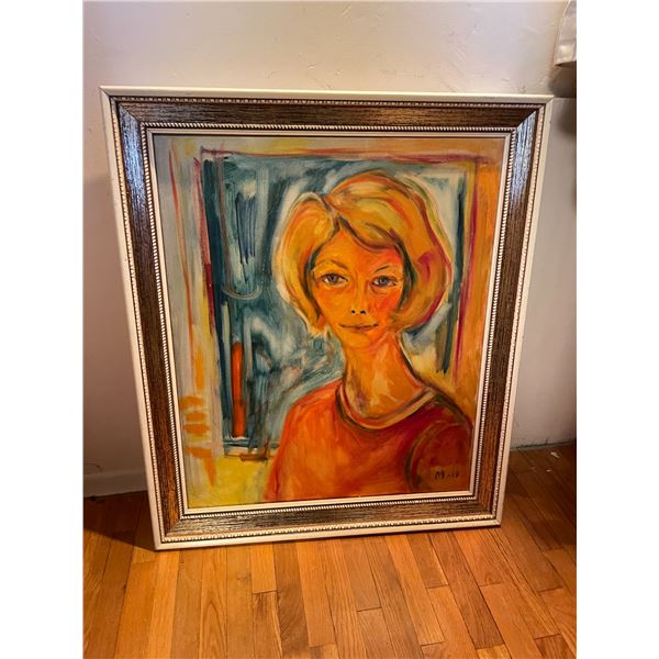 Canvas Painting - Woman - Signed  MOLL 