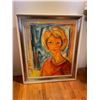 Image 1 : Canvas Painting - Woman - Signed "MOLL"