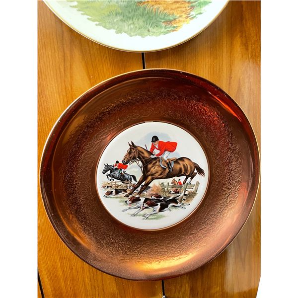 2 horse & dog plates