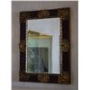Image 1 : LARGE CARVED WOOD FRAMED BEVELED MIRROR (48" W X 63" H)