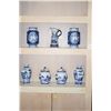 Image 1 : ASSORTED BLUE & WHITE VASES, PITCHER & COVERED JAR (11" , 12" & 14" TALL) (7 PCS)
