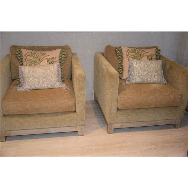 UPHOLSTERED ARM CHAIRS (HUDSON CHAIR), RC FURNITURE, DOWN BLEND, SHOWPLACE SOUTH W/PILLOWS (49" W X 