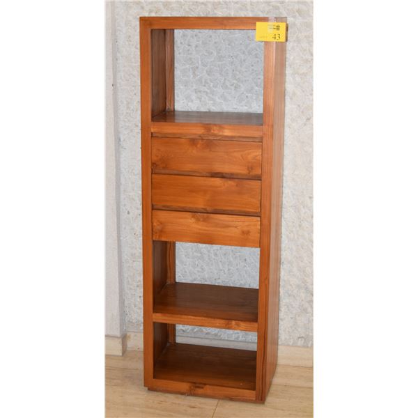 WOODEN DISPLAY SHELF W/3 DRAWERS (1' 10 1/2  W X 4' 10 1/2  H)