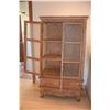 Image 3 : CARVED WOOD & GLASS DISPLAY CASE W/2 DOORS & 2 DRAWERS W/WHITEWASH FINISH (36" W X 66 " H)
