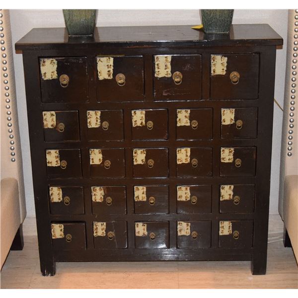 ANTIQUE APOTHECARY CHEST W/24 DRAWERS (38 1/2 W X  38 3/4" H X 14 3/4" D)