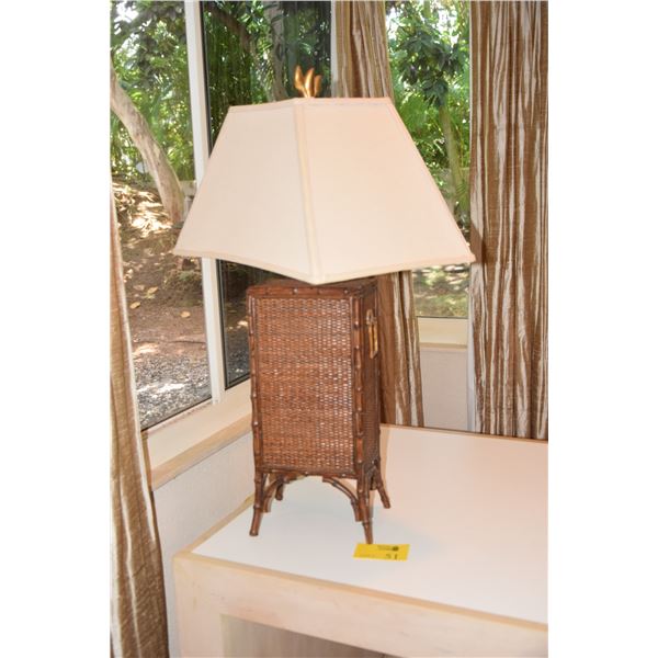 BAMBOO STYLE TABLE LAMP (37" H)