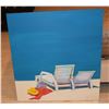 Image 1 : UNFRAMED OIL ON CANVAS, "GOOD SEATS"; SIGNED JOAN COX '89 (33" W  X 35 1/2" H)