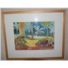 Image 1 : FRAMED WATERCOLOR, "THE PARK"; JOAN ALLEN (21" W X 17 1/4" H)
