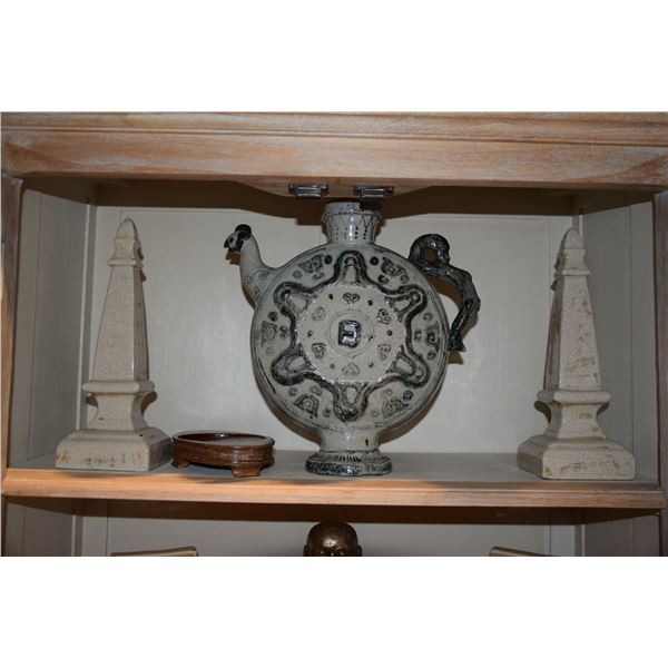 LARGE EWER & OBELISKS (20"H  & 15" H) (3 PCS)