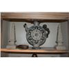 Image 1 : LARGE EWER & OBELISKS (20"H  & 15" H) (3 PCS)