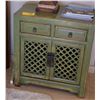Image 2 : GREEN WOOD SIDE CABINETS W/2 DRAWERS & 2 DOORS (27" W X 29 1/2" H X 16 1/2" D) (PAIR)