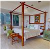 Image 1 : KING SIZE BAMBOO STYLE CANOPY BED